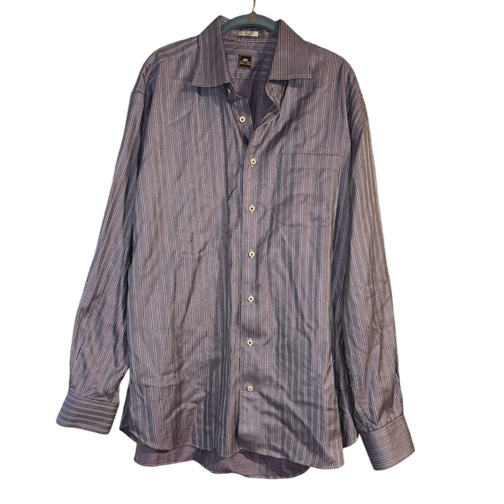 Peter Millar Button-Up Striped Shirt | Size XL